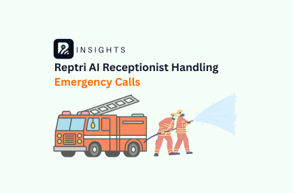 Reptri Title Screen showing a fire truck and 2 firefighters spraying down with a water hose.