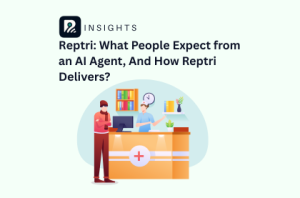 showing a service desk animation with bright colours with Reptri text and logo